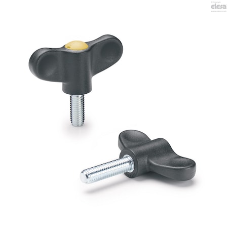 Elesa Thumb Screw, M8-40, Steel, Zinc Plated, 28 mm Head Ht, 40 mm Lg EWN-p